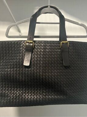 BOTTEGA VENETA Large Napa Tote Bag Intrecciato Leather Used
